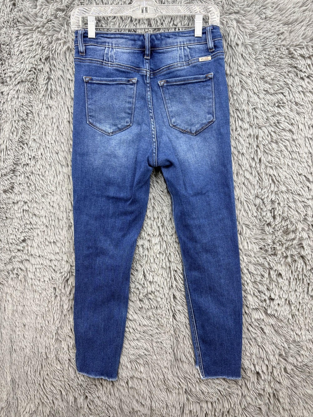 Kancan Jeans Womens 28 Blue High Rise Ankle Skinny Raw Hem Buttonfly